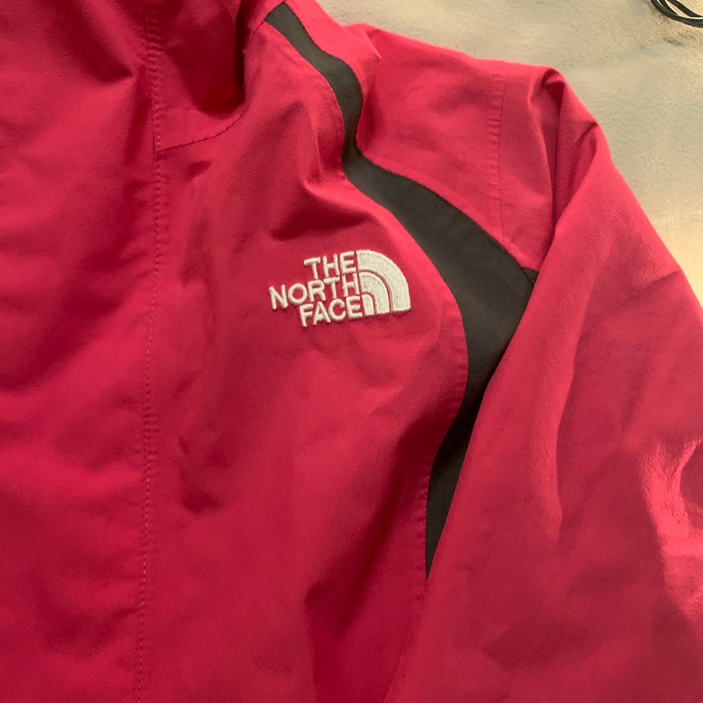 Pink Northface rain jacket